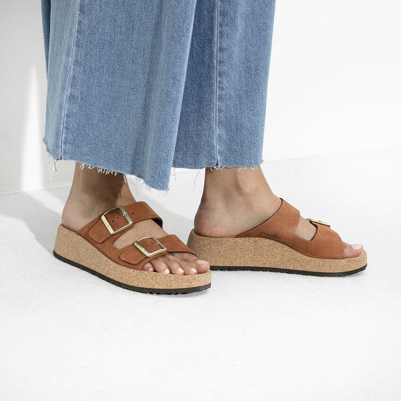 Birkenstock Papillio Gabriela Nubuck Læder Sandaler Dame Brune | DK 369ILH